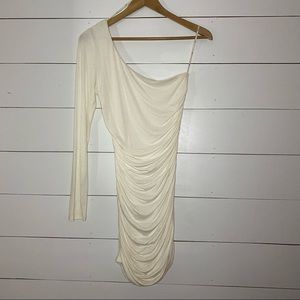 One Shoulder White Bodycon Dress Medium